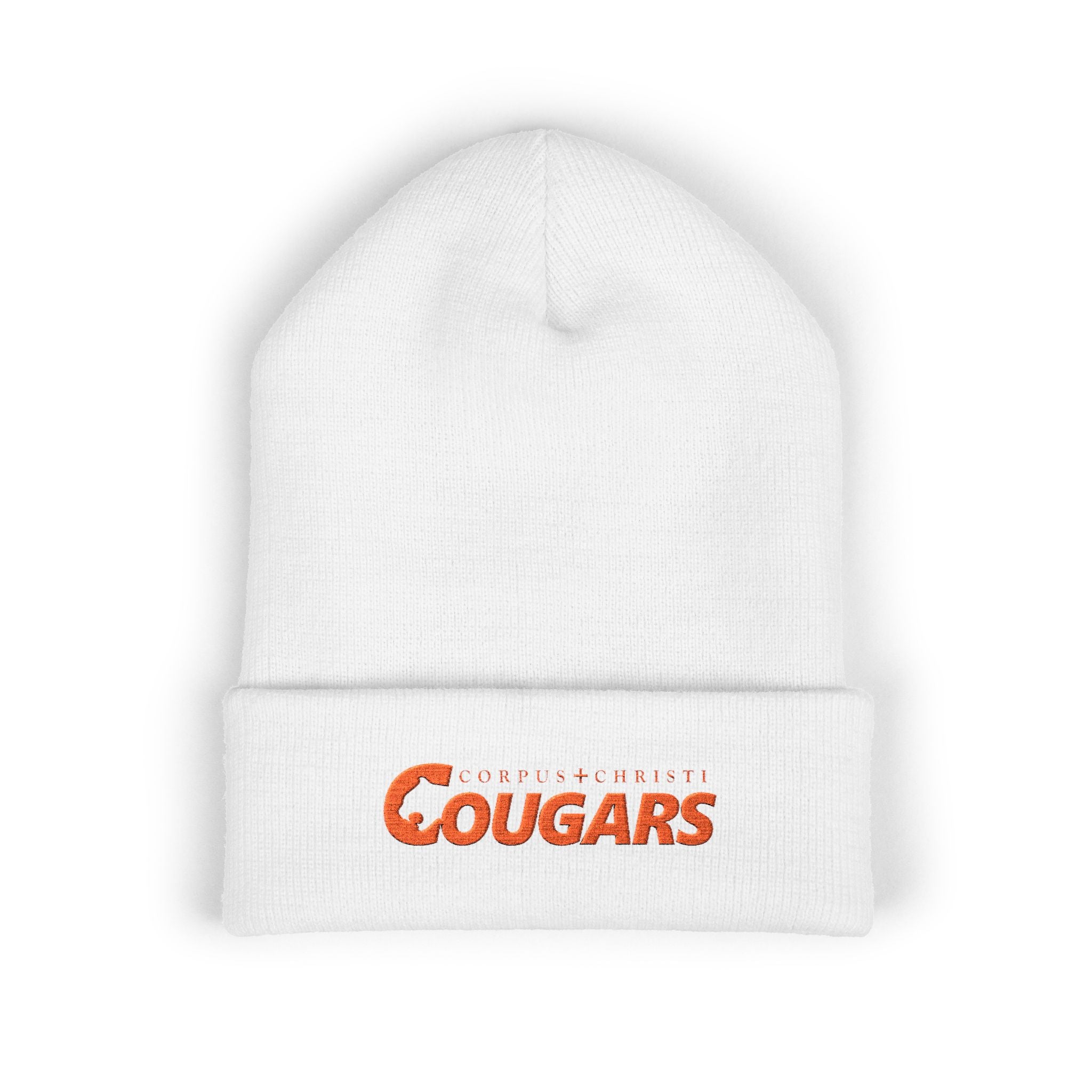 Classic Cuffed Beanie with Embroidered Cougars Design