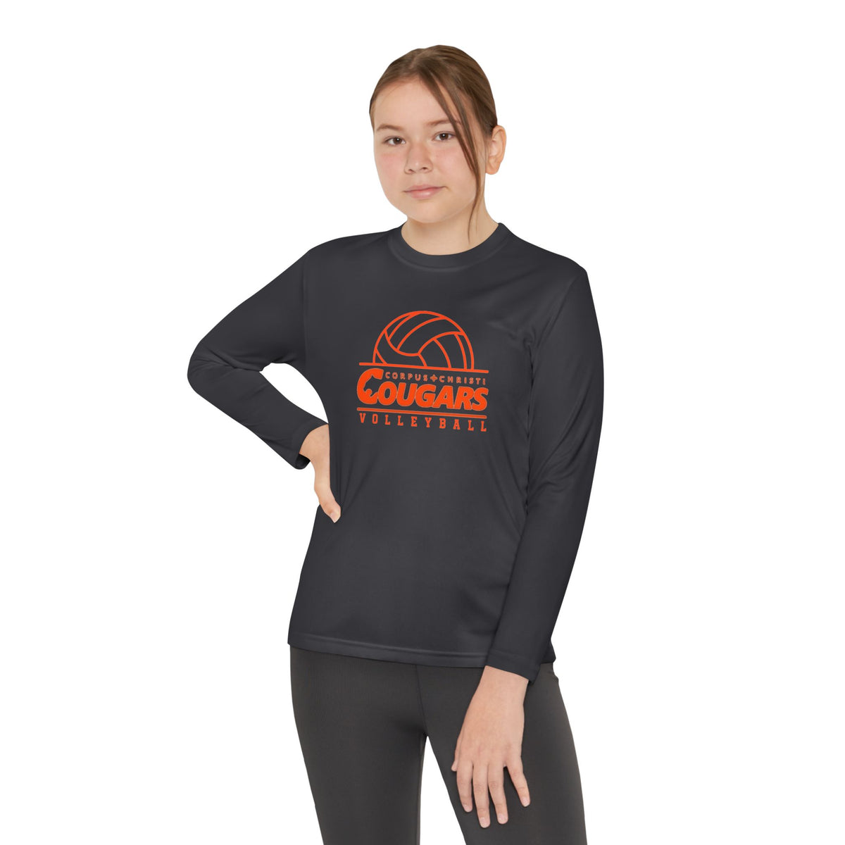 Cougars Volleyball Youth Long Sleeve Tee