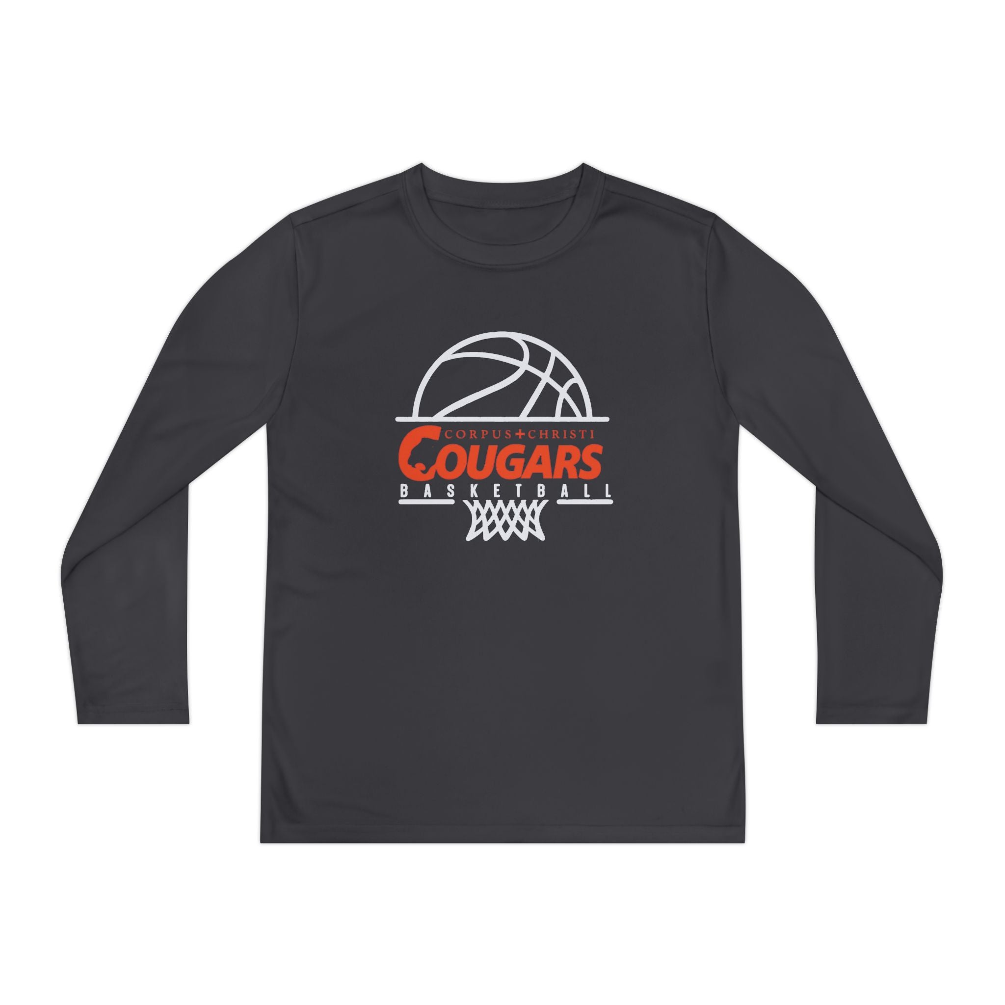 Cougars Basketball Youth Long Sleeve Shoot Around Tee
